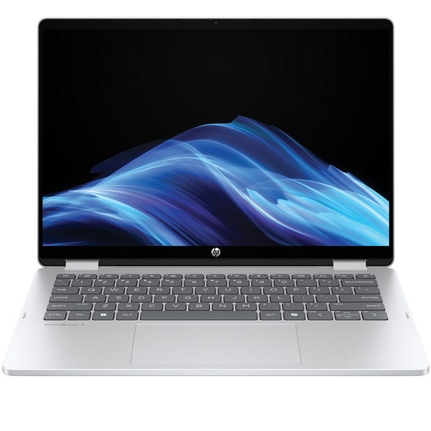 HP OmniBook 5 Flip 14-FP0023 – Intel Core 7 150U | 16GB RAM | 512GB SSD | 14″ WUXGA Touchscreen | Windows 11 | Glacier Silver | Backlit Keyboard