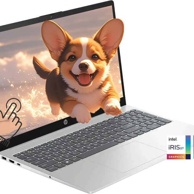 HP 15.6″ Touch Laptop – Intel Core 5-120U | 32GB RAM | 1TB SSD | Windows 11 Home | Natural Silver