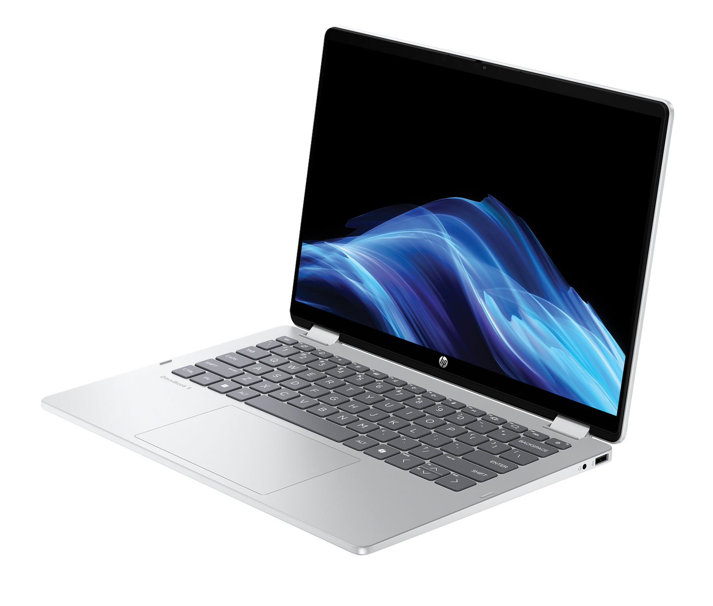 HP - OmniBook 5 Flip 2-in-1 14" 2K TouchScreen Laptop - Intel Core 5 - 8GB Memory - 512GB SSD - Glacier Silver