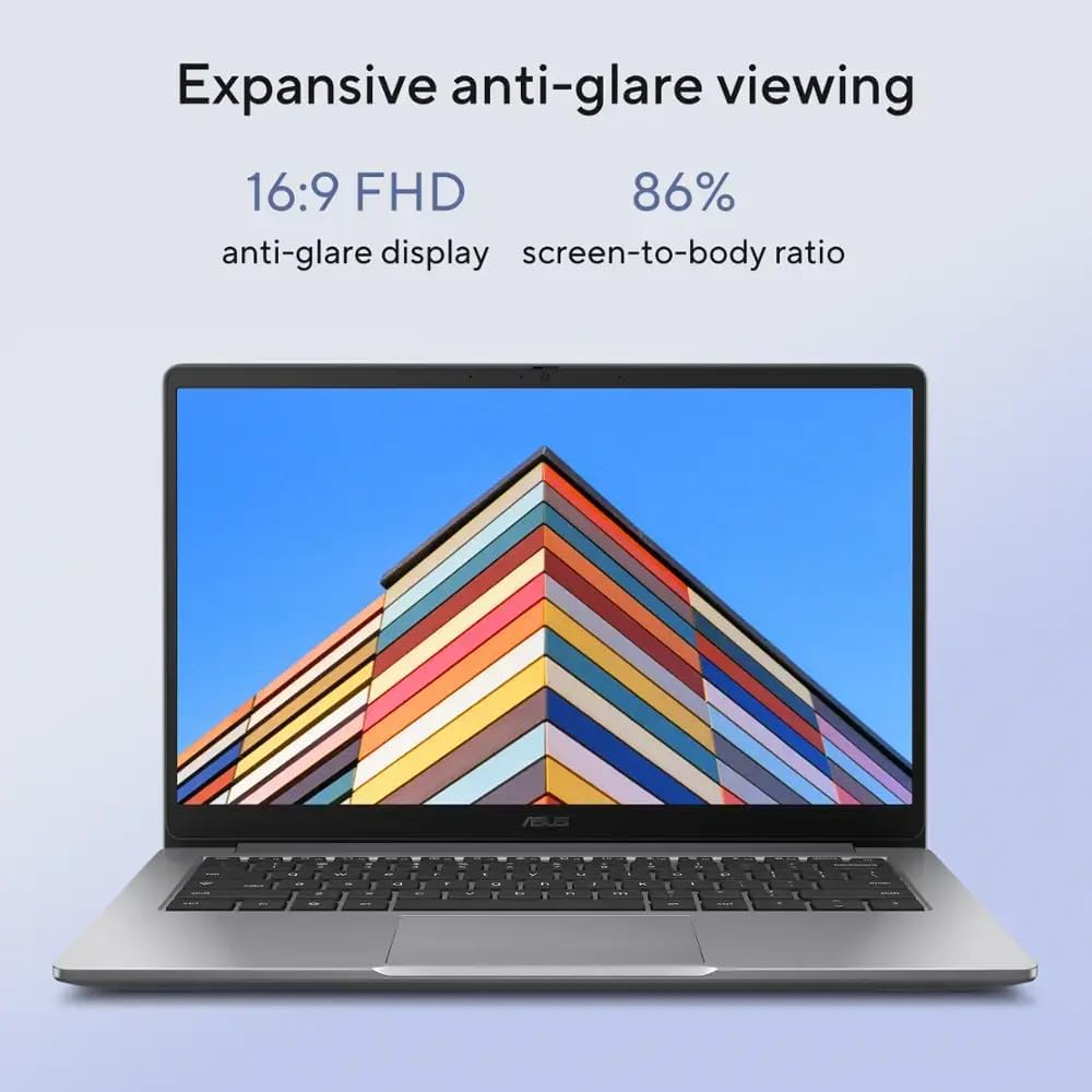 ASUS CX14 Chromebook Laptop, 14" FHD (1920 x 1080) IPS LED Laptop, Intel Celeron N4500, 4GB Memory, 64GB eMMC, Misty Grey, Chrome OS