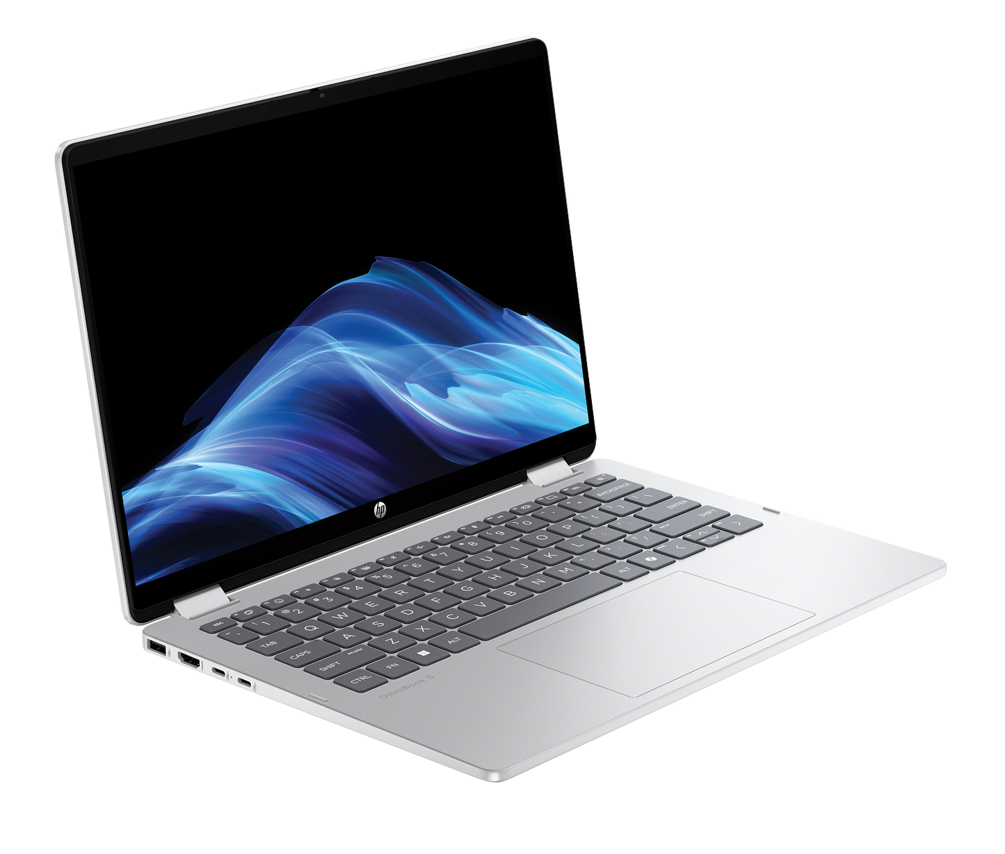 HP - OmniBook 5 Flip 2-in-1 14" 2K TouchScreen Laptop - Intel Core 5 - 8GB Memory - 512GB SSD - Glacier Silver