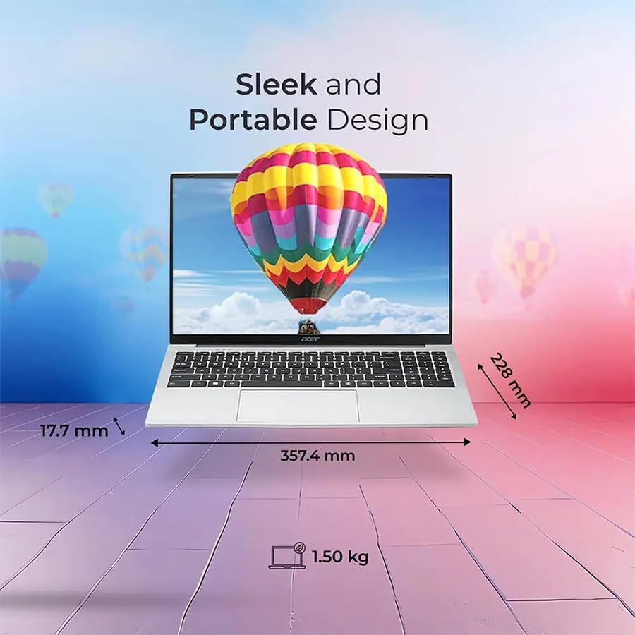Acer Aspire 3 Laptop with 15.6" FHD IPS Anti-glare Display, Celeron® N4500, 8GB RAM, 512GB SSD, Integrated Intel UHD Graphics, Eng Arb, W11 Pro, Silver