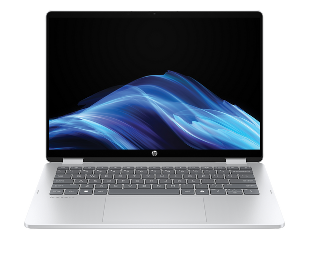 HP - OmniBook 5 Flip 2-in-1 14" 2K TouchScreen Laptop - Intel Core 5 - 8GB Memory - 512GB SSD - Glacier Silver