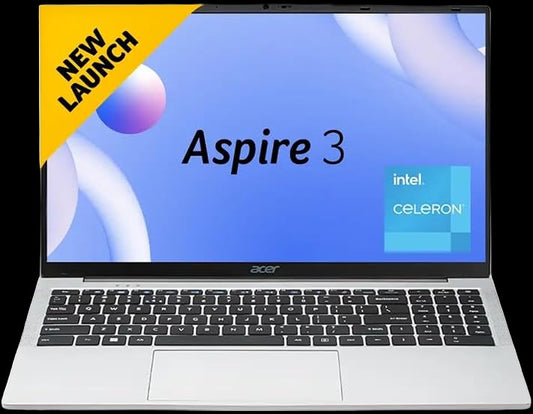 Acer Aspire 3 Laptop with 15.6" FHD IPS Anti-glare Display, Celeron® N4500, 8GB RAM, 512GB SSD, Integrated Intel UHD Graphics, Eng Arb, W11 Pro, Silver