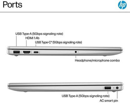 HP 15.6″ Touch Laptop – Intel Core 5-120U | 32GB RAM | 1TB SSD | Windows 11 Home | Natural Silver