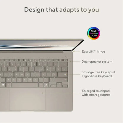 ASUS Zenbook A14 – Snapdragon X Plus | 16GB RAM | 512GB SSD | 14″ FHD+ OLED | Copilot+ PC | Zabriskie Beige