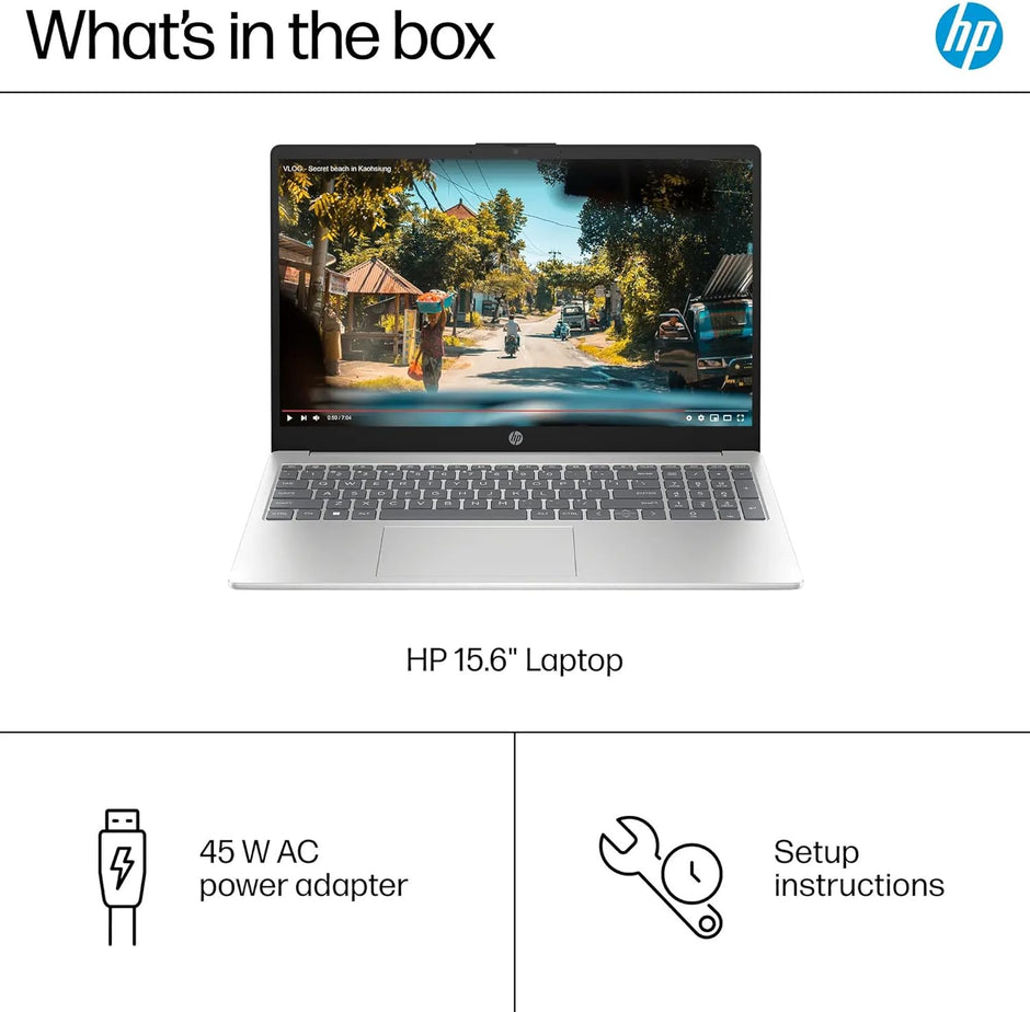HP 15.6″ Touch Laptop – Intel Core 5-120U | 32GB RAM | 1TB SSD | Windows 11 Home | Natural Silver